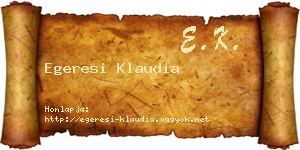 Egeresi Klaudia névjegykártya