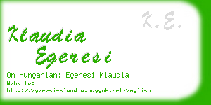 klaudia egeresi business card